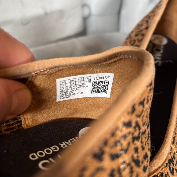 TOMS Leopard Print Flats Brown Knit Ballet Shoes – Women’s 7.5 - Picture 8 of 9
